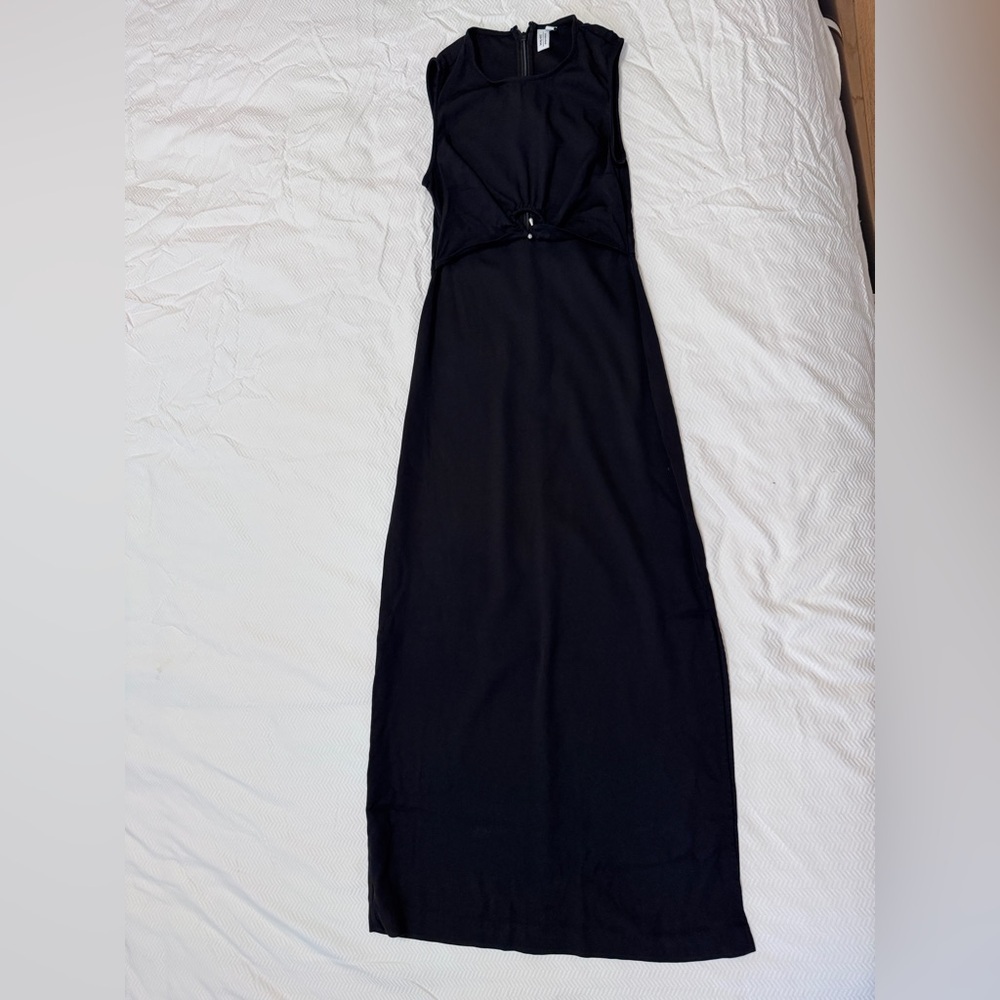 & Other Stories Cut-out Hardware Midi Black Dress In EU 34 - Picture 6 of 16